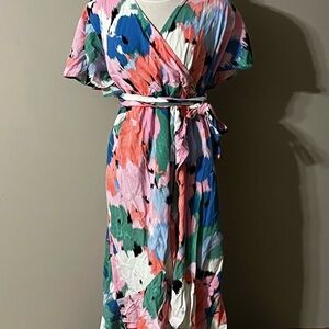 Multicolor Wrap Dress